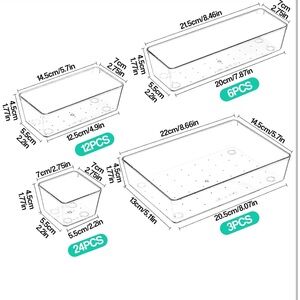 Clear Plastic Storage Bin Set